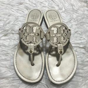 Tory Burch Miller Sandals sz 8 1/2 cream ivory